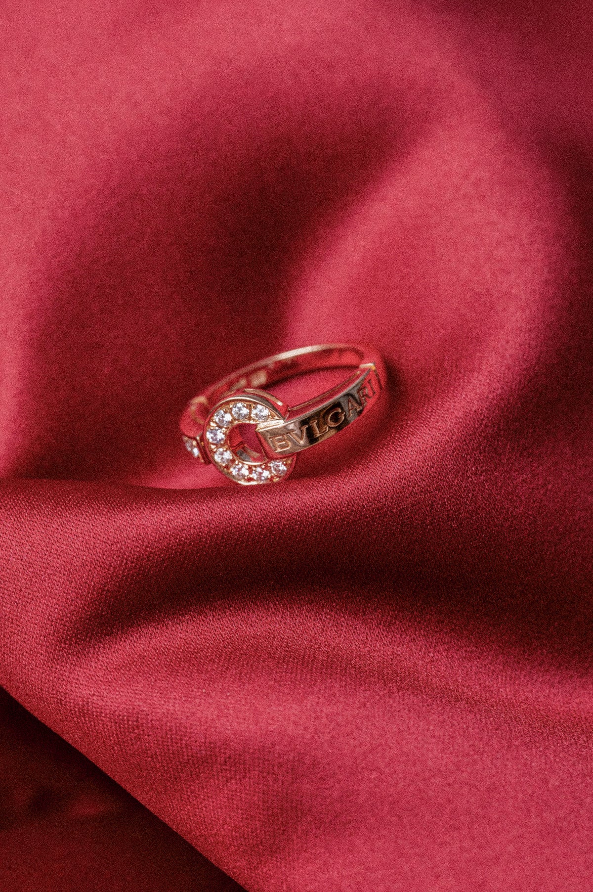 bague bulgari or rose et diamant ecrin